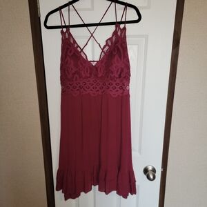 Rue21 Red Babydoll Mini Dress Spaghetti Strap